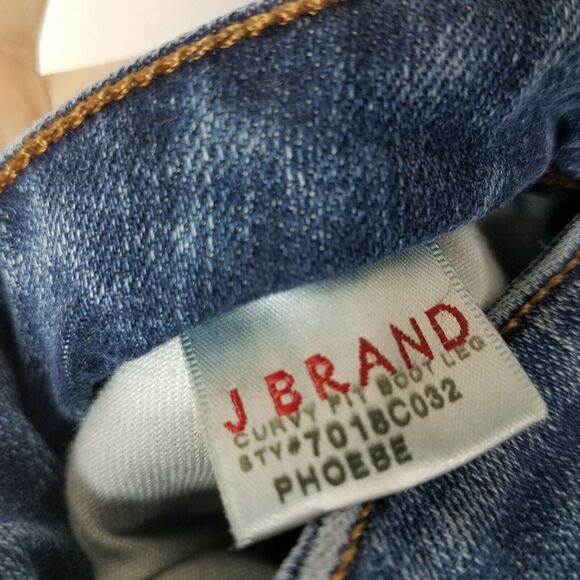 J Brand Phoebe Jeans Curvy Fit Boot Leg Medium Wash Cotton Stone Wash Size 28 - Picture 6 of 9